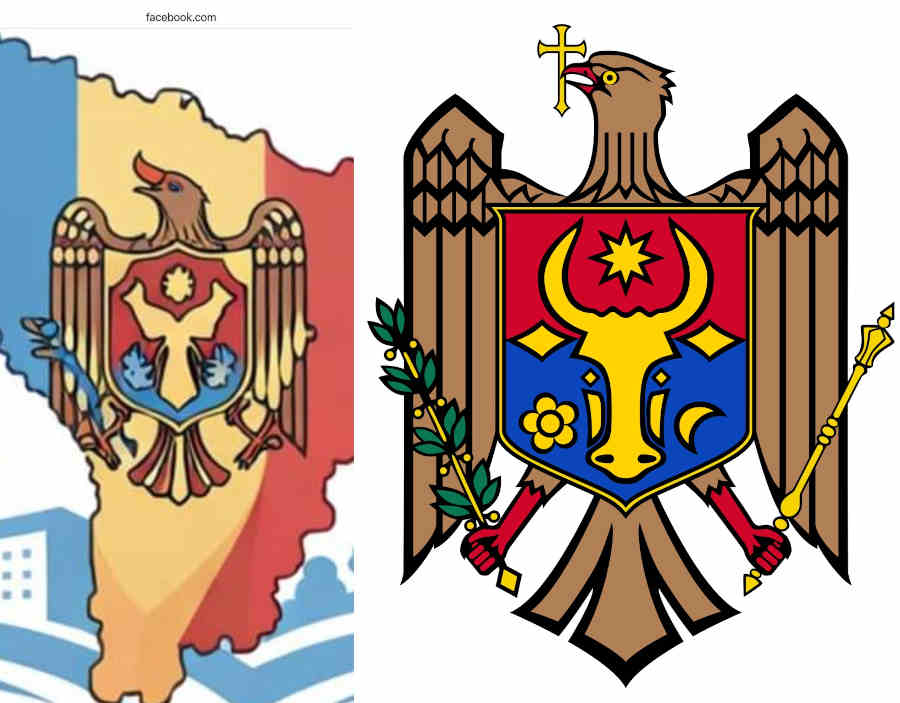 Stema Republicii Moldovei, batjocorită într-o imagine publicată de Ministerul de Interne cu ajutorul IA - Crucea eliminată din ciocul vulturului ”botoxat” și bourul storcit